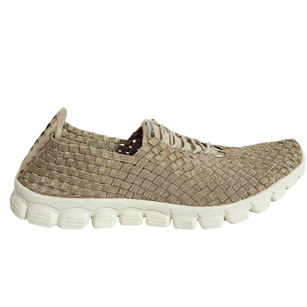 Zee Alexis Danielle Woven Gold Slip-On Sneakers Size 11
